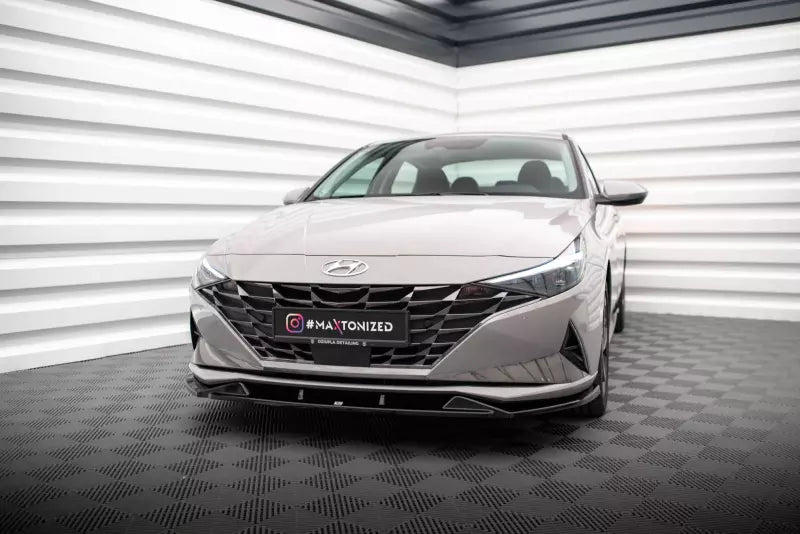 Maxton Design Frontlippe für Hyundai Elantra Mk7 Hochglanz schwarz – Ansicht 1