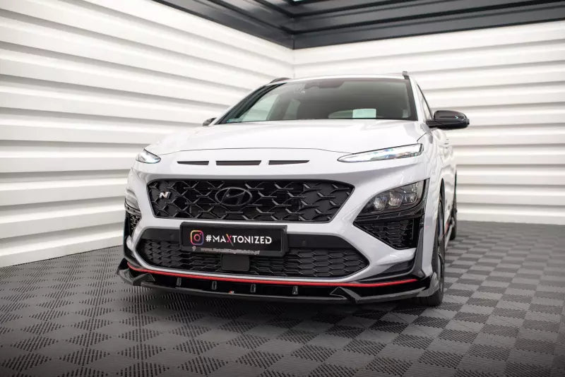 Maxton Design Frontlippe V.1 für Hyundai Kona N Mk1 Hochglanz schwarz – Ansicht 1