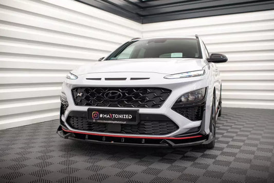 Maxton Design Frontlippe V.1 für Hyundai Kona N Mk1 Hochglanz schwarz – Ansicht 1