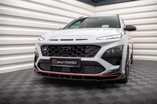 Maxton Design Frontlippe V.2 für Hyundai Kona N Mk1 Hochglanz schwarz – Ansicht 1