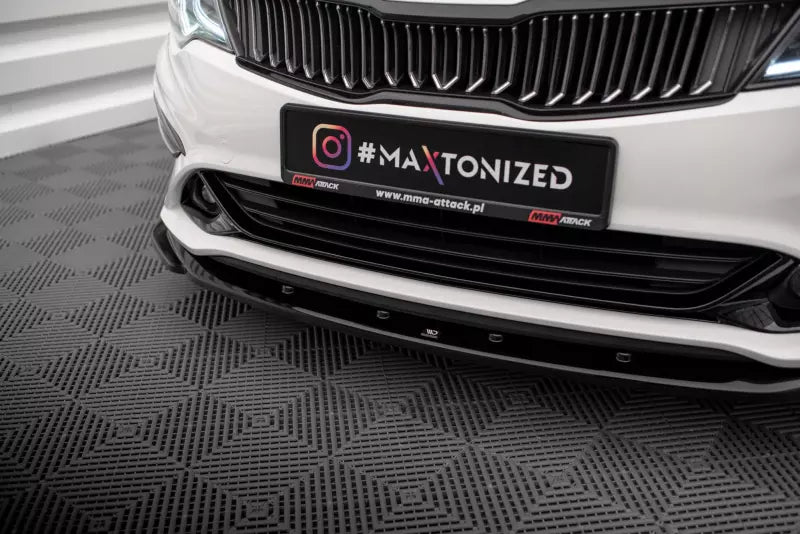 Maxton Design Frontlippe V.2 für Kia Optima Mk4 Facelift Hochglanz schwarz – Ansicht 3