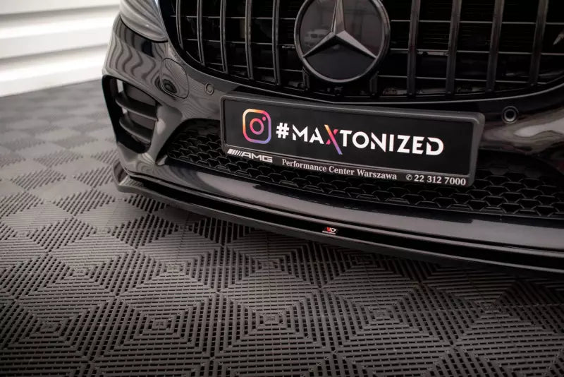 Maxton Design Frontlippe V.1 für Mercedes-Benz C AMG Line Limousine / Coupe / Kombi W205 / C205 / S205 Facelift Hochglanz schwarz – Ansicht 3