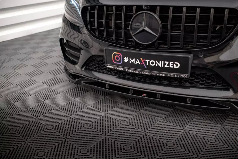 Maxton Design Frontlippe V.2 für Mercedes-Benz C AMG Line Limousine / Coupe / Kombi W205 / C205 /S205 Facelift Hochglanz schwarz – Ansicht 3
