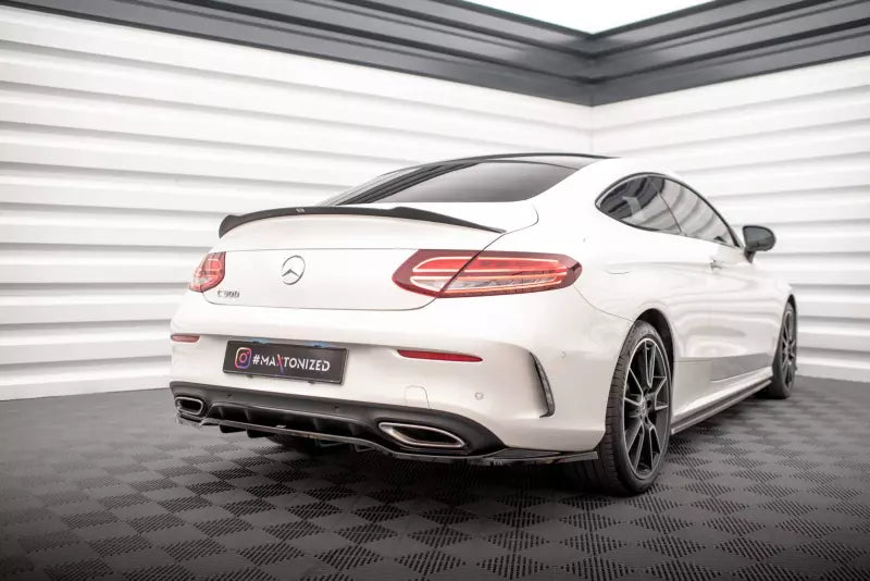 Maxton Design Heckdiffusor DTM Look für Mercedes-Benz C Coupe AMG-Line C205 Facelift Hochglanz schwarz – Ansicht 1