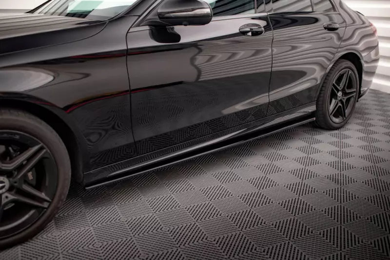 Maxton Design Seitenschweller (Paar) für Mercedes-Benz C43 / C AMG-Line Limousine / Kombi W205 / S205 Facelift Hochglanz schwarz – Ansicht 4