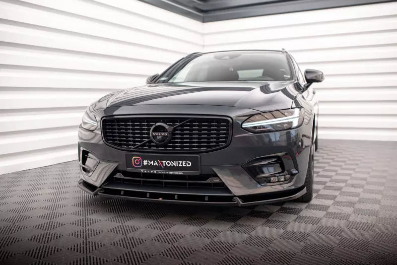 Maxton Design Frontlippe für Volvo V90 R-Design Mk2 Hochglanz schwarz – Ansicht 1