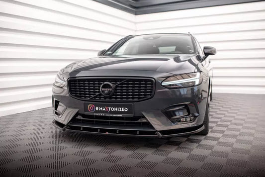 Maxton Design Frontlippe für Volvo V90 R-Design Mk2 Hochglanz schwarz – Ansicht 1