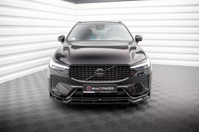 Maxton Design Frontlippe für Volvo XC60 R-Design Mk2 Facelift 2021-Hochglanz schwarz – Ansicht 2