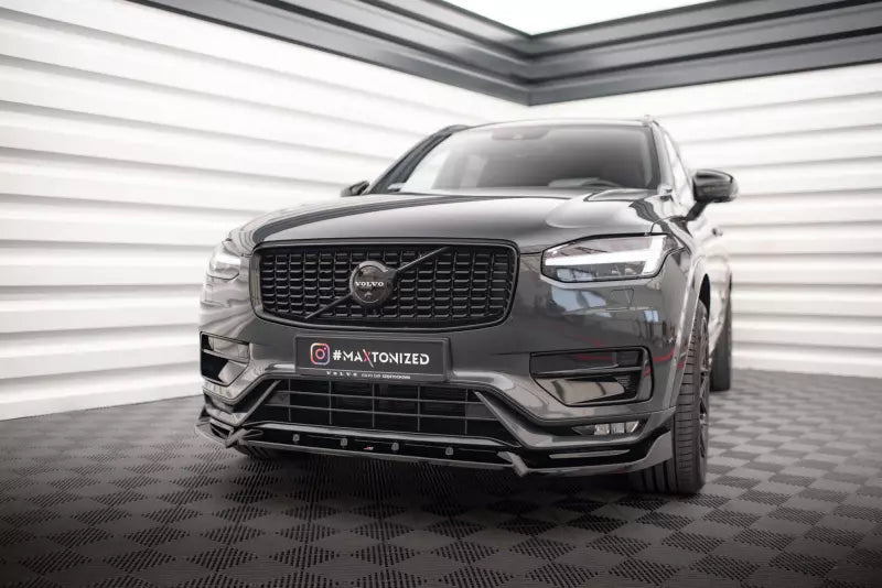Maxton Design Frontlippe V.2 für Volvo XC90 R-Design Mk2 Facelift Hochglanz schwarz – Ansicht 1