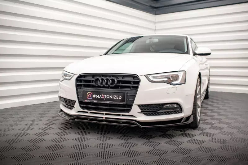 Maxton Design Frontlippe V.2 für Audi A5 Coupe B8 8T Facelift Hochglanz schwarz – Ansicht 1