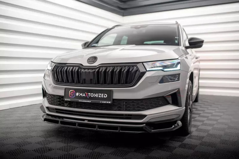 Maxton Design Frontlippe für Skoda Karoq Sportline Mk1 Facelift Hochglanz schwarz – Ansicht 1