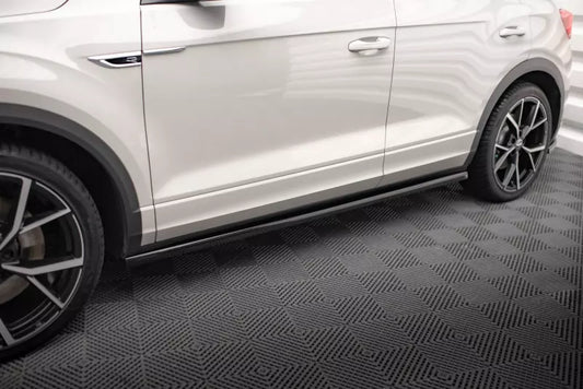 Maxton Design Seitenschweller (Paar) für VW T-Roc R / R-Line Mk1 Facelift Hochglanz schwarz – Ansicht 1