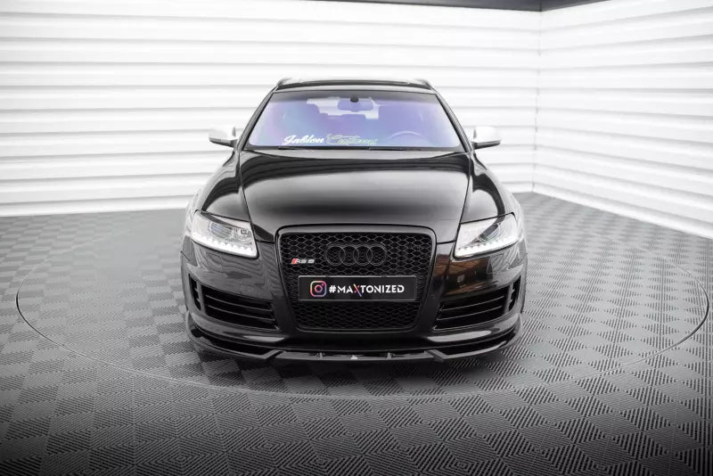 Maxton Design Frontlippe V.2 für Audi RS6 Avant C6 Hochglanz schwarz – Ansicht 2