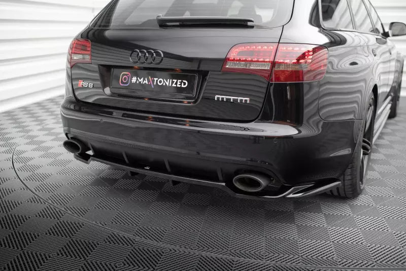 Maxton Design Heckdiffusor DTM Look fürAudi RS6 Avant C6 Hochglanz schwarz – Ansicht 1