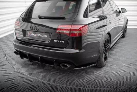 Maxton Design Diffusor Flaps für Audi RS6 Avant C6 Hochglanz schwarz – Ansicht 1