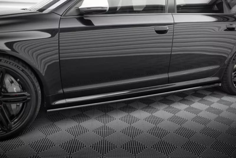 Maxton Design Seitenschweller (Paar) V.2 für Audi RS6 Avant C6 Hochglanz schwarz – Ansicht 1