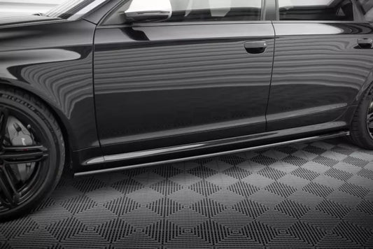 Maxton Design Seitenschweller (Paar) V.2 für Audi RS6 Avant C6 Hochglanz schwarz – Ansicht 1
