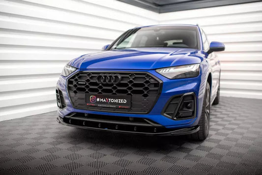 Maxton Design Frontlippe V.2 für Audi SQ5 / Q5 S-Line SUV / Sportback Mk2 Facelift Hochglanz schwarz – Ansicht 1