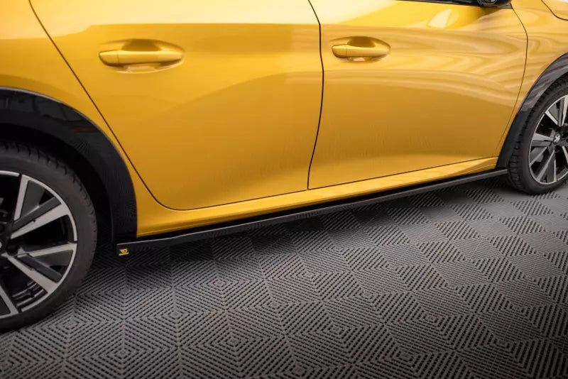 Maxton Design Seitenschweller (Paar) für Peugeot 208 GT Mk2 Hochglanz schwarz – Ansicht 1