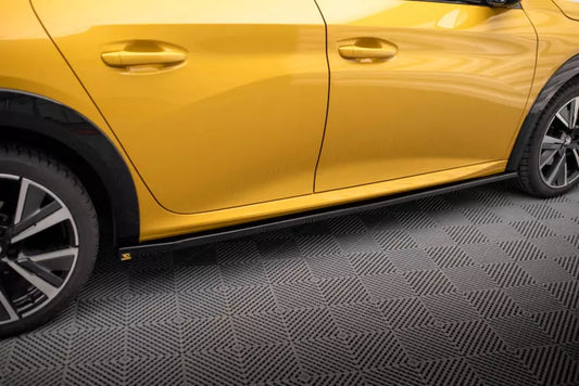 Maxton Design Seitenschweller (Paar) für Peugeot 208 GT Mk2 Hochglanz schwarz – Ansicht 1