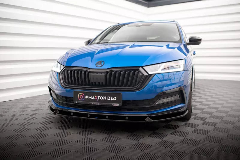 Maxton Design Frontlippe für Skoda Octavia Sportline Mk4 Hochglanz schwarz – Ansicht 1