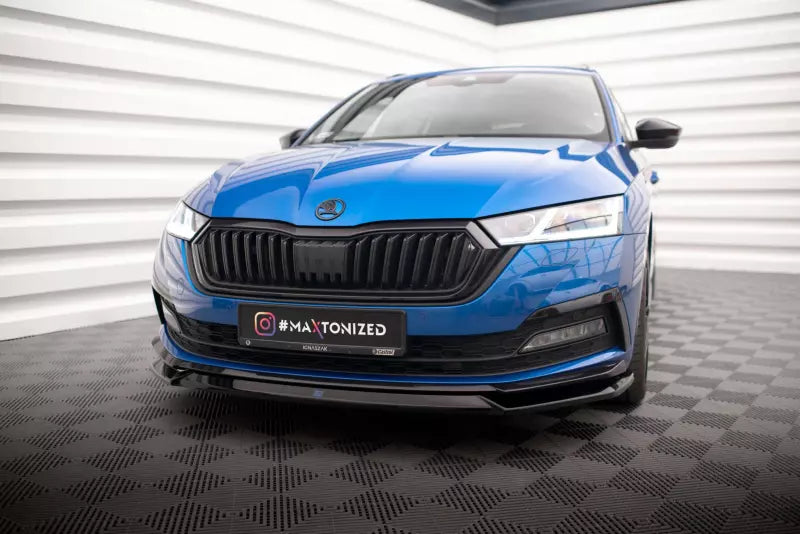 Maxton Design Frontlippe V.2 für Skoda Octavia Sportline Mk4 Hochglanz schwarz – Ansicht 1