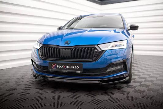 Maxton Design Frontlippe V.2 für Skoda Octavia Sportline Mk4 Hochglanz schwarz – Ansicht 1