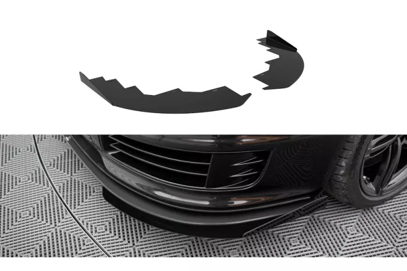 Maxton Design Street Pro Frontlippen Flaps für Audi RS6 Avant C6 Hochglanz schwarz – Ansicht 1