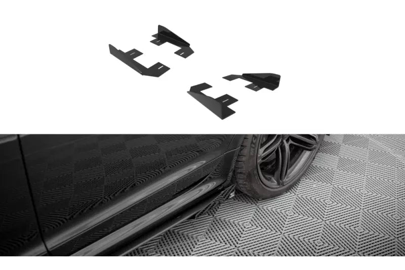 Maxton Design Street Pro Seitenschweller-Flaps für Audi RS6 Avant C6 Hochglanz schwarz – Ansicht 1
