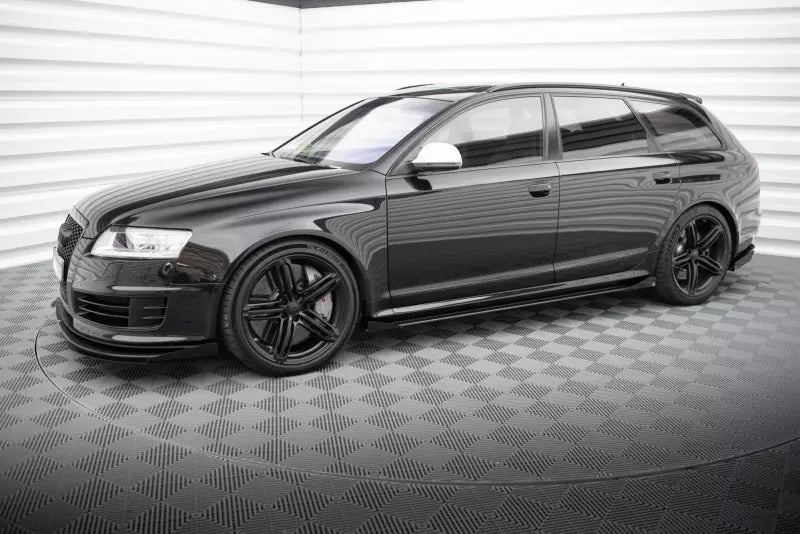 Maxton Design Street Pro Seitenschweller-Flaps für Audi RS6 Avant C6 Hochglanz schwarz – Ansicht 4