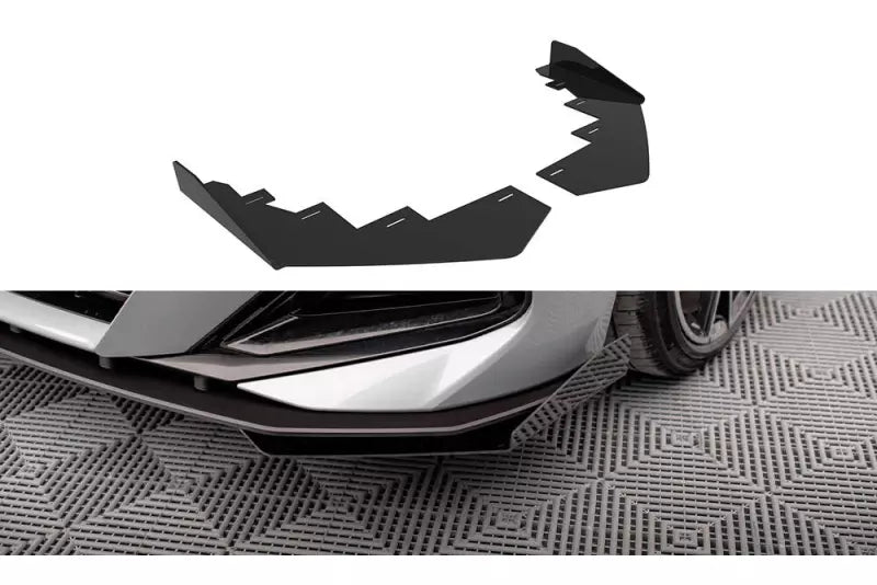 Maxton Design Street Pro Frontlippen Flaps für BMW 2 Coupe M-Paket / M240i G42 Hochglanz schwarz – Ansicht 1