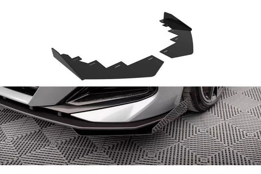 Maxton Design Street Pro Frontlippen Flaps für BMW 2 Coupe M-Paket / M240i G42 Hochglanz schwarz – Ansicht 1