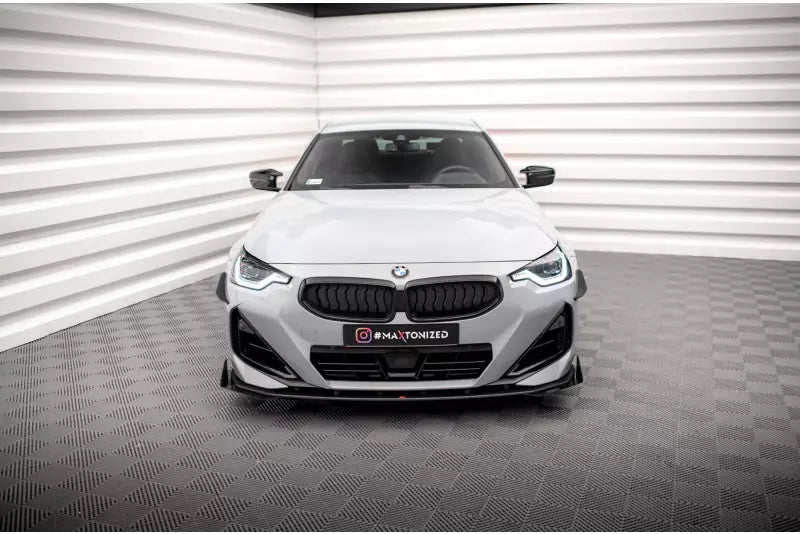 Maxton Design Street Pro Frontlippen Flaps für BMW 2 Coupe M-Paket / M240i G42 Hochglanz schwarz – Ansicht 2