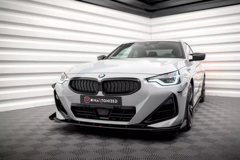 Maxton Design Street Pro Frontlippen Flaps für BMW 2 Coupe M-Paket / M240i G42 Hochglanz schwarz – Ansicht 3