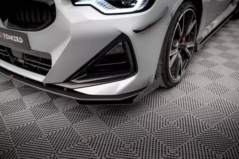Maxton Design Street Pro Frontlippen Flaps für BMW 2 Coupe M-Paket / M240i G42 Hochglanz schwarz – Ansicht 4