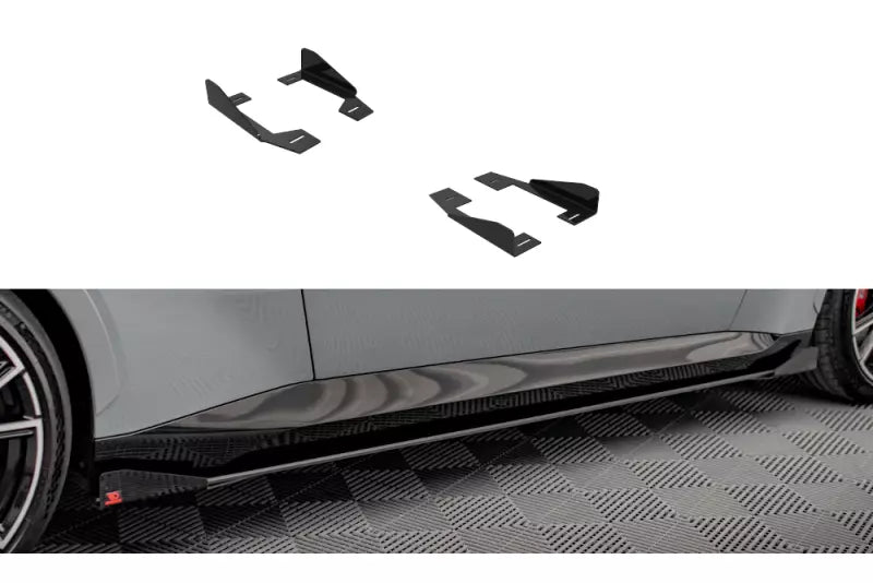 Maxton Design Street Pro Seitenschweller-Flaps für BMW 2 Coupe M-Paket / M240i G42 Hochglanz schwarz – Ansicht 1