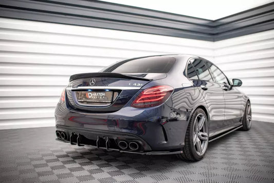 Maxton Design Street Pro Heckdiffusor für Mercedes-Benz C 43 Limousine W205 Facelift Schwarz – Ansicht 1