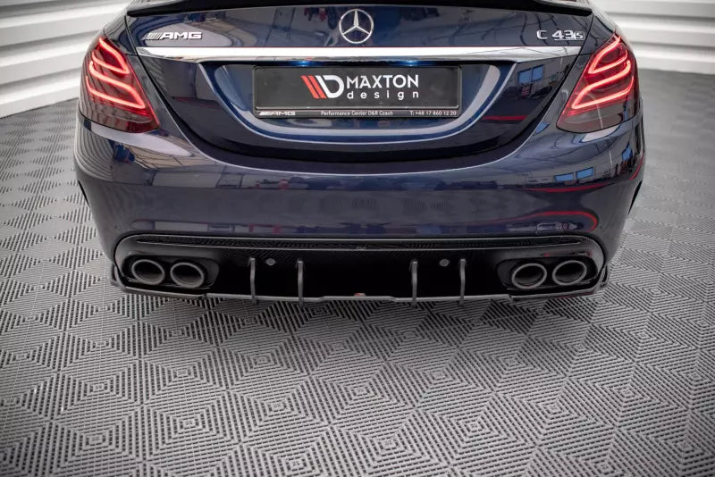 Maxton Design Street Pro Heckdiffusor für Mercedes-Benz C 43 Limousine W205 Facelift Schwarz – Ansicht 2