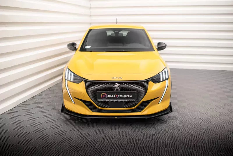 Maxton Design Street Pro Frontlippe für Peugeot 208 GT Mk2 schwarz mit Hochglanz Flaps – Ansicht 2