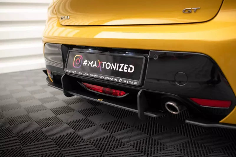 Maxton Design Street Pro Heckdiffusor für Peugeot 208 GT Mk2 schwarz mit Hochglanz Flaps – Ansicht 2