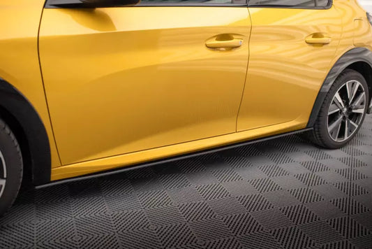 Maxton Design Street Pro Seitenschweller (Paar) für Peugeot 208 GT Mk2 schwarz matt – Ansicht 1