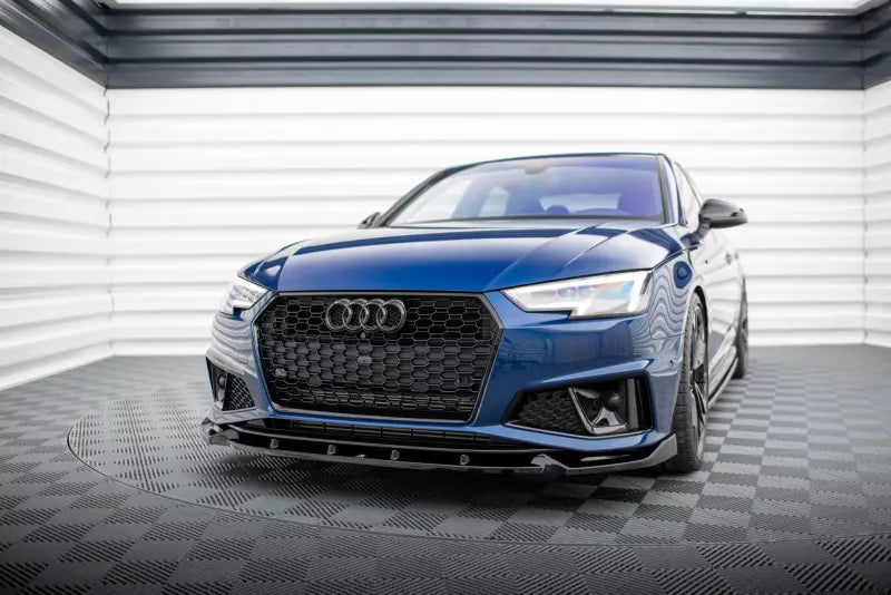 Maxton Design Frontlippe für Audi A4 Competition B9 Hochglanz schwarz – Ansicht 1