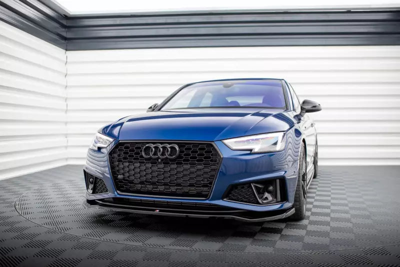 Maxton Design Frontlippe V.2 für Audi A4 Competition B9 Hochglanz schwarz – Ansicht 1