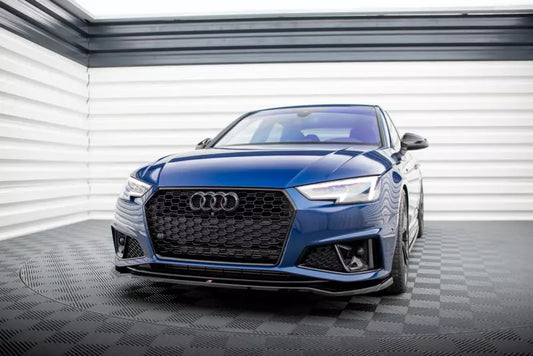 Maxton Design Frontlippe V.2 für Audi A4 Competition B9 Hochglanz schwarz – Ansicht 1