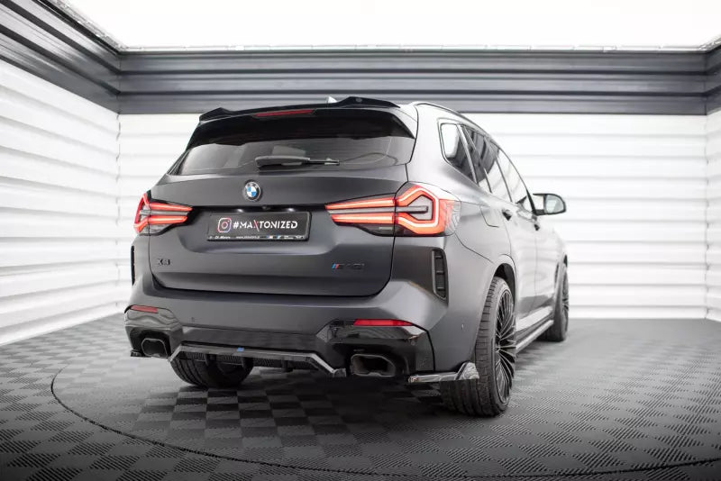 Maxton Design Heckdiffusor DTM Look für BMW X3 M-Paket G01 Facelift Hochglanz schwarz – Ansicht 1