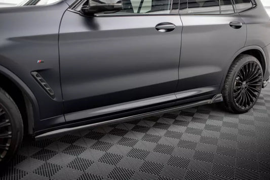 Maxton Design Seitenschweller (Paar) für BMW X3 M-Paket G01 Facelift Hochglanz schwarz – Ansicht 1