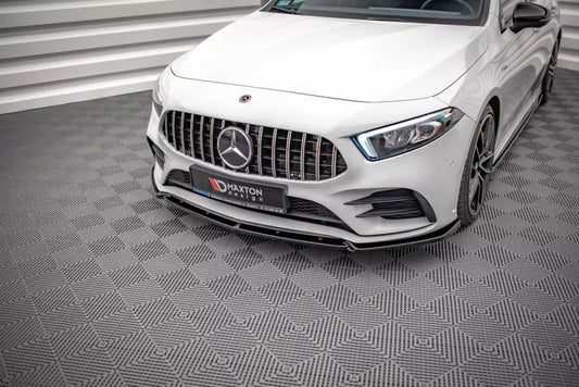Maxton Design Frontlippe V.4 für Mercedes A35 AMG / AMG-Line W177 Hochglanz schwarz – Ansicht 1