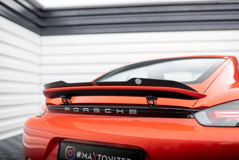 Maxton Design Heckspoiler Lippe für Porsche 718 Cayman 982c Hochglanz schwarz – Ansicht 1