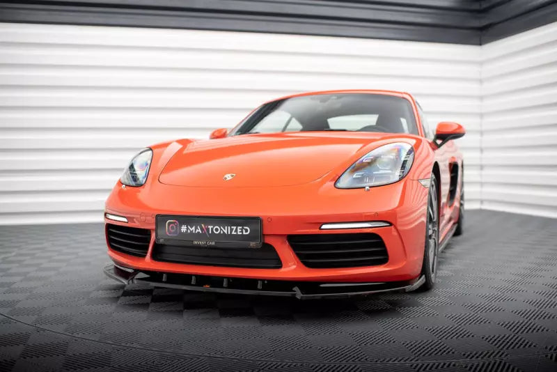 Maxton Design Frontlippe für Porsche 718 Cayman 982c Hochglanz schwarz – Ansicht 1