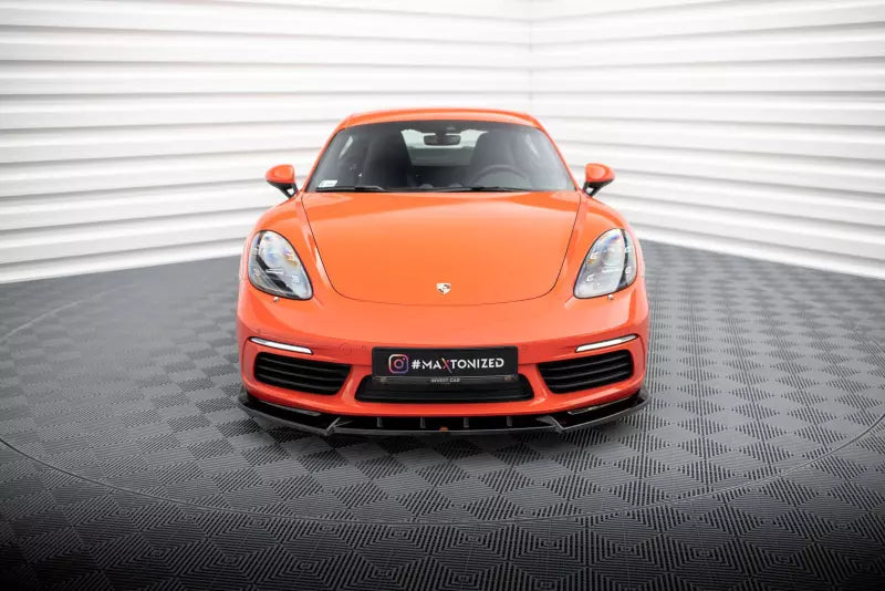Maxton Design Frontlippe für Porsche 718 Cayman 982c Hochglanz schwarz – Ansicht 2